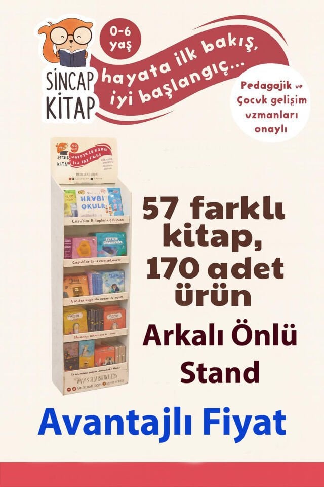 Sincap Kitap 0-6 Yaş 57 Çeşit 170 Adetlik Kitap Standı (Pedagog Onaylı)
