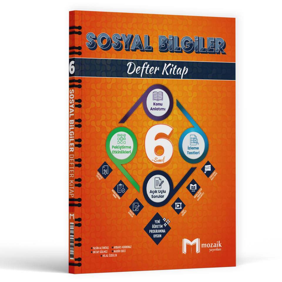 2026 Mozaik Yayınları 6.Sınıf Sosyal Bilgiler Defter Kitap