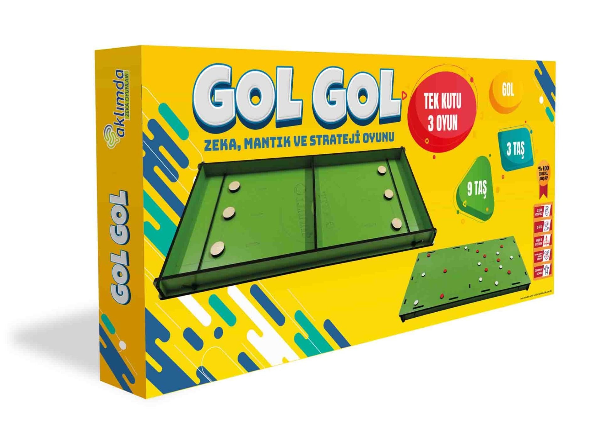 Aklımda Zeka Oyunları Gol Gol Ahşap Tek kutu 3 Oyun