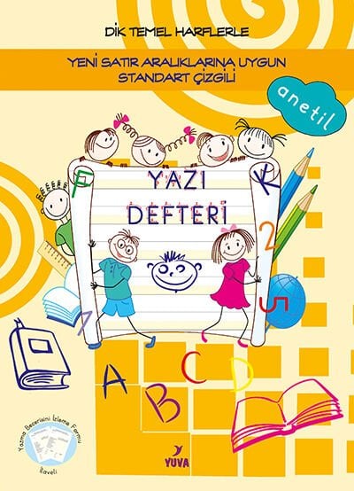 Yuva Yayınları 1.Sınıf Dik Temel Harflerle Yazı Defteri 48 Sayfa Büyük Boy (Standart Çizgili )