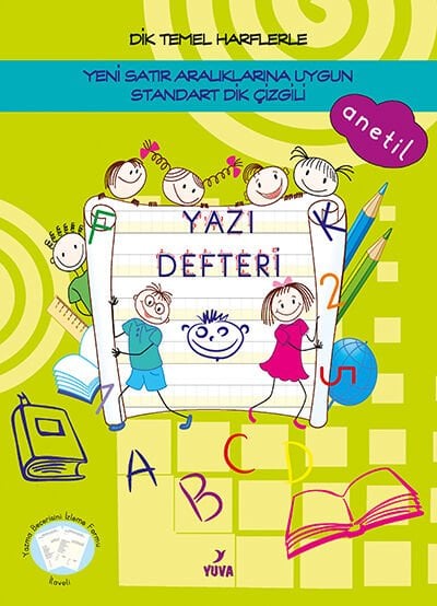 Yuva Yayınları 1.Sınıf Yazı Defteri  Büyük Boy 48 Sayfa (Standart Dik Çizgili)