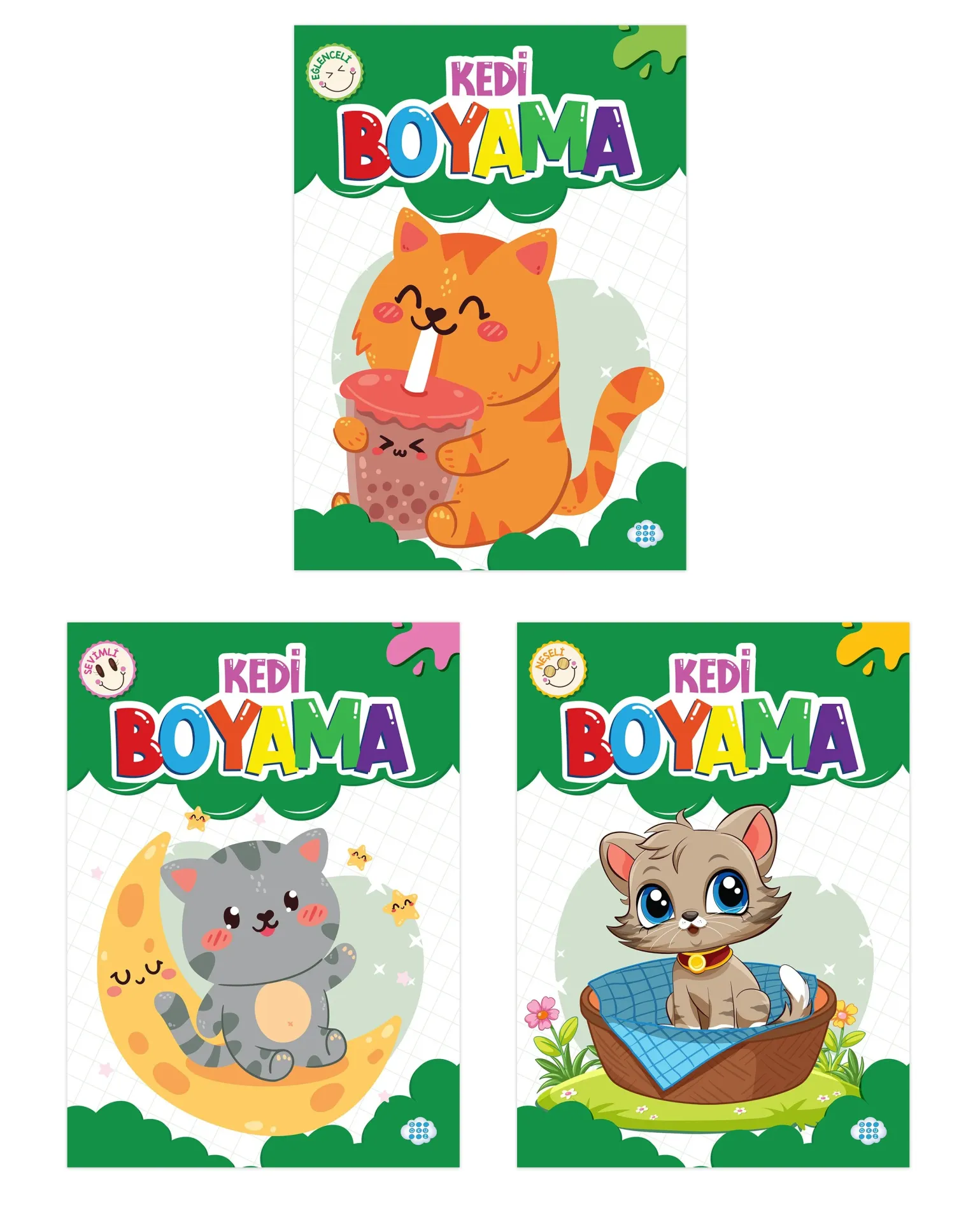 Dokuz Yayınları Kedi Boyama Seti (3 Takım Kitap)