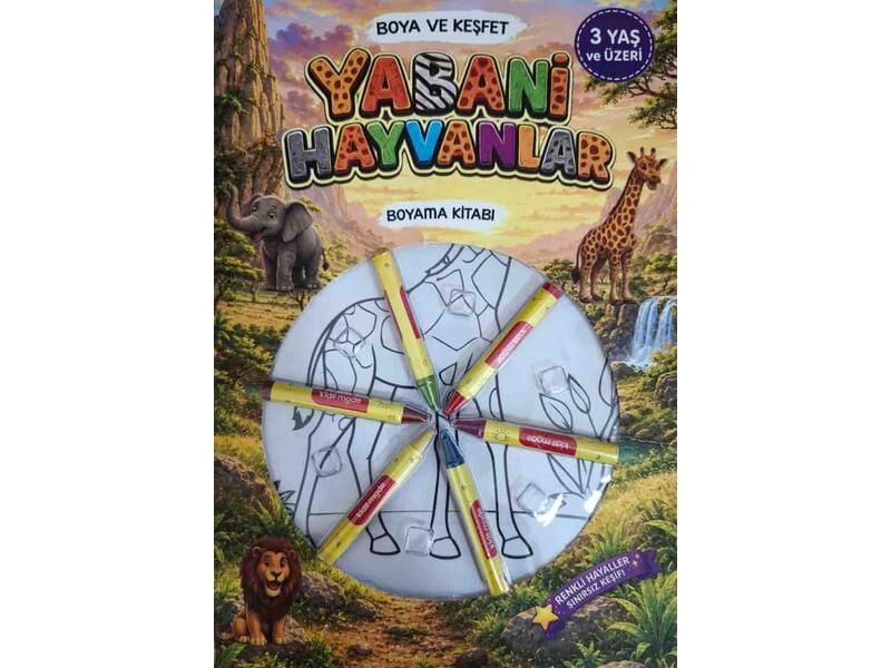 Parıltı Yayınları Boya ve Keşfet Yabani Hayvanlar Boyama Kitabı 3 Yaş ve Üzeri