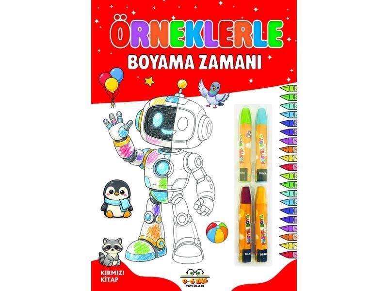 0-6 Yaş Yayınları  Örneklerle Boyama Zamanı Kırmızı Kitap