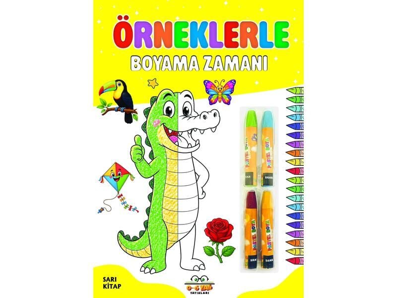 0-6 Yaş Yayınları Örneklerle Boyama Zamanı Sarı Kitap