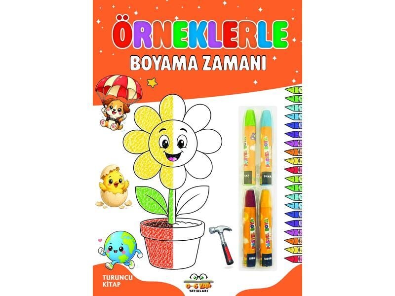 0-6 Yaş Yayınları Örneklerle Boyama Zamanı Turuncu Kitap