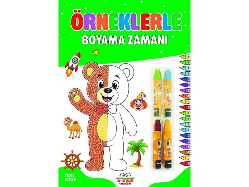0-6 Yaş Yayınları Örneklerle Boyama Zamanı Yeşil Kitap