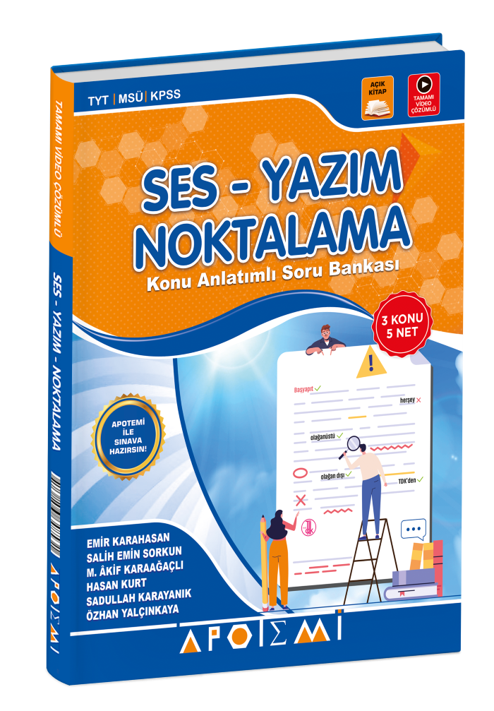 2027 Apotemi Yayınları Ses-Yazım Noktalama Konu Anlatımlı Soru Bankası