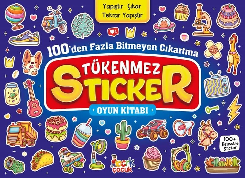 Bıcırık Yayınları 100'Den Fazla Bitmeyen Çıkartma Tükenmez Stıcker Kitabı Oyun Kitabı