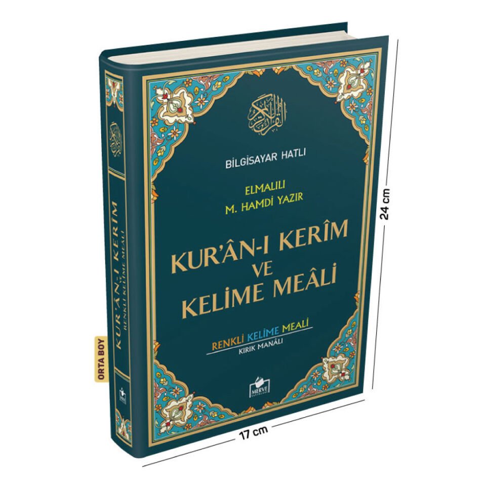 Merve Yayınları Kuranı Kerim Bilgisayar Hatlı Renkli Kelime Meali Orta Boy 3 Renk