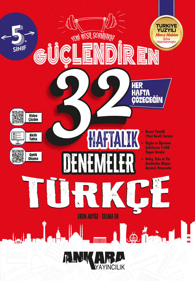 2027 Ankara Yayıncılık 5.Sınıf Güçlendiren 32 Haftalık Türkçe Denemeleri