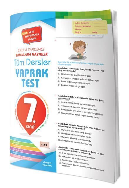 4 Element Yayınları 7.Sınıf Tüm Dersler Yaprak Test