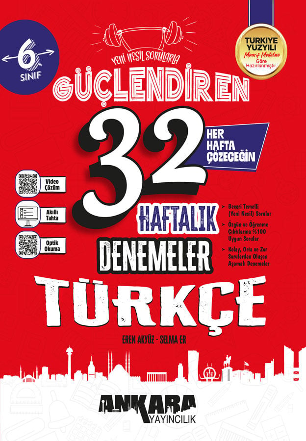 2027 Ankara Yayıncılık 6.Sınıf Güçlendiren 32 Haftalık Türkçe Denemeleri