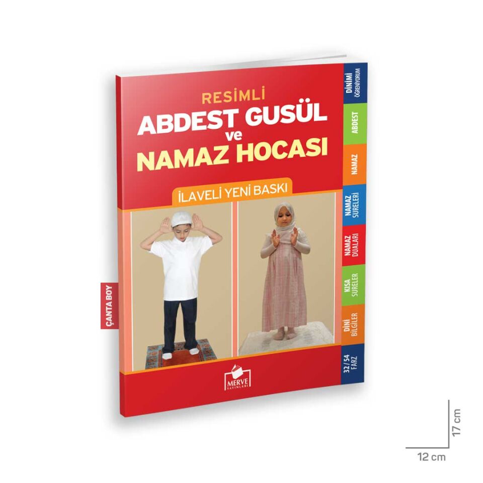 Merve Yayınları Abdest Gusül ve Namaz Hocası Resimli Çanta Boy 96 Sayfa