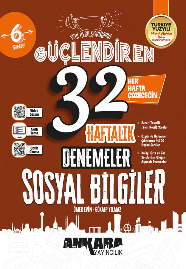 2027 Ankara Yayıncılık 6.Sınıf Güçlendiren 32 Haftalık Sosyal Bilgiler Denemeleri