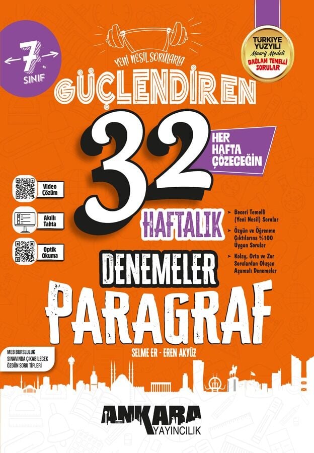 2027 Ankara Yayıncılık 7.Sınıf Güçlendiren 32 Haftalık Paragraf Denemeleri