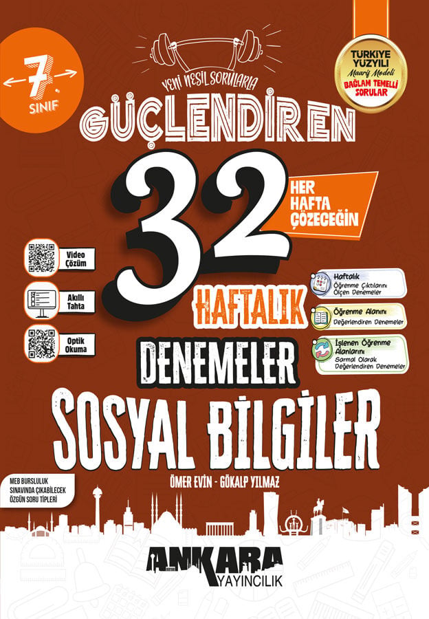 2027 Ankara Yayıncılık 7.Sınıf Güçlendiren 32 Haftalık Sosyal Bilgiler Denemeleri
