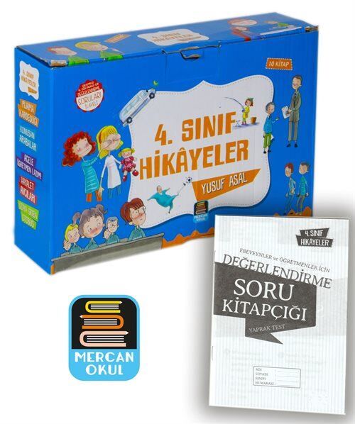 Mercan Okul 4.Sınıf Hikayeler 10 Kitap Soru Kitapçığı İlaveli Yusuf Asal
