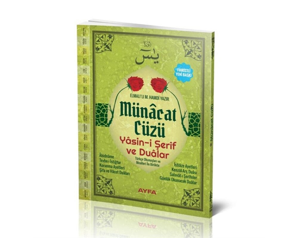 Münacat Cüzü Yasin-İ Şerif Ve Dualar (Fihristli-Orta Boy)(Kod:167) Yeşil