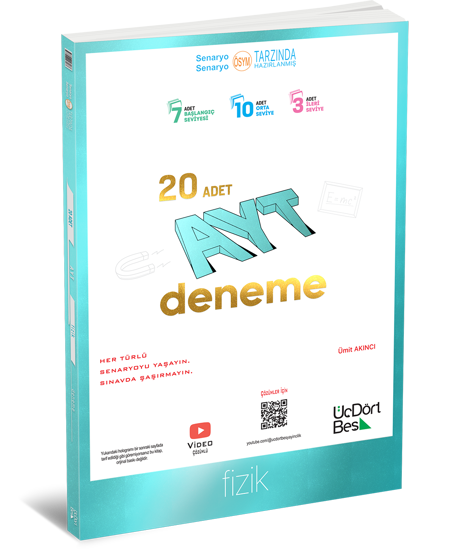 Üç Dört Beş Yayıncılık AYT 20 li Fizik Deneme
