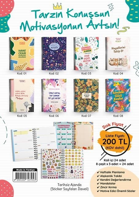 Geleceğin Yıldızları Yayınları Motivasyon Ajandam (Tarihsiz Ajanda) 24 Adet