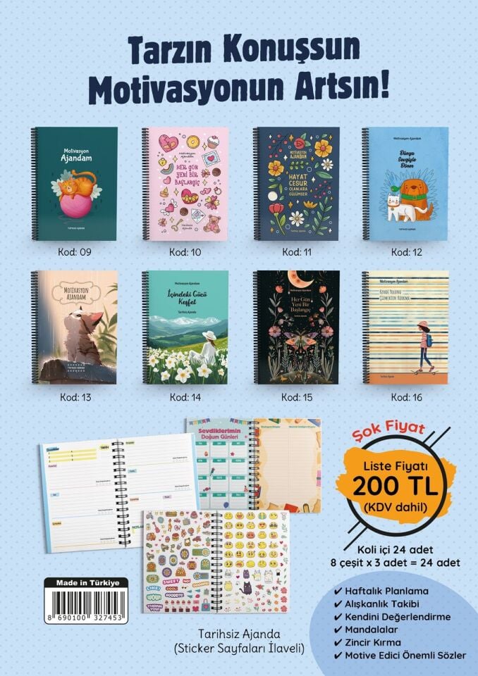 Geleceğin Yıldızları Yayınları Motivasyon Ajandam (Tarihsiz Ajanda) 24 Adet