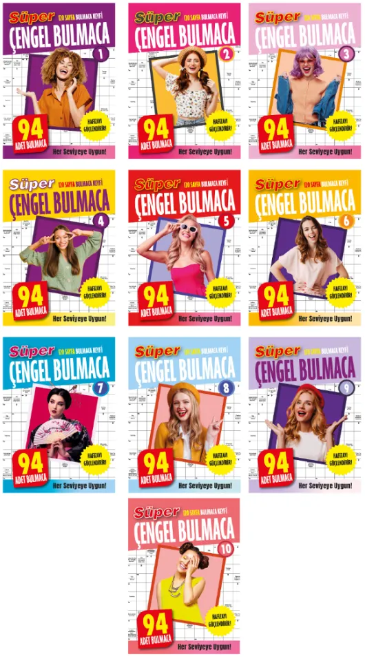 Dokuz Yayınları Süper Çengel Bulmaca 10 Kitap Set (120 Sayfa Bulmaca Keyfi)