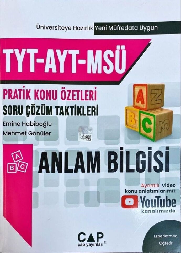 Çap Yayınları Tyt Ayt Msü Anlam Bilgisi Pratik Konu Özetli Soru Çözüm Taktikleri