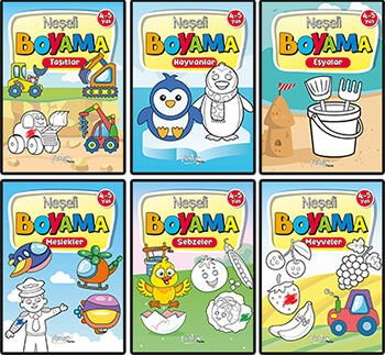 Pinokyo Yayınları Neşeli Boyamalar  6 Kitap Set  4-5 Yaş