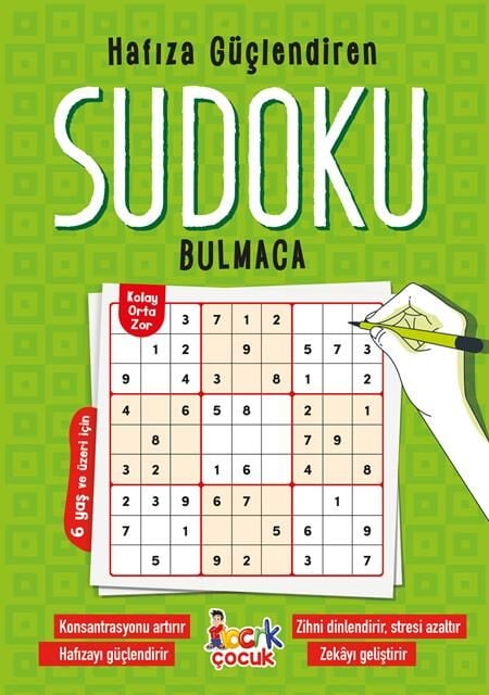 Bıcırık Yayınları Hafıza Güçlendiren Sudoku Bulmaca 6 Yaş ve Üzeri İçin