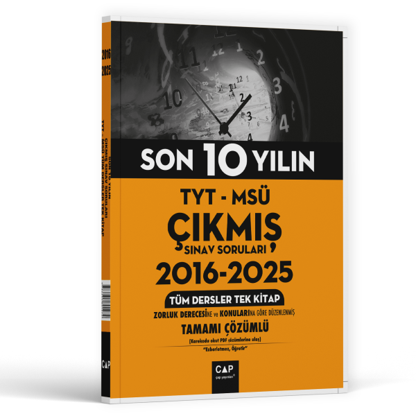 2026 Çap Yayınları Son 10 Yılın Tyt Msü 2016-2025 Çıkmış Sınav Soruları Tüm Dersler Tek Kitap