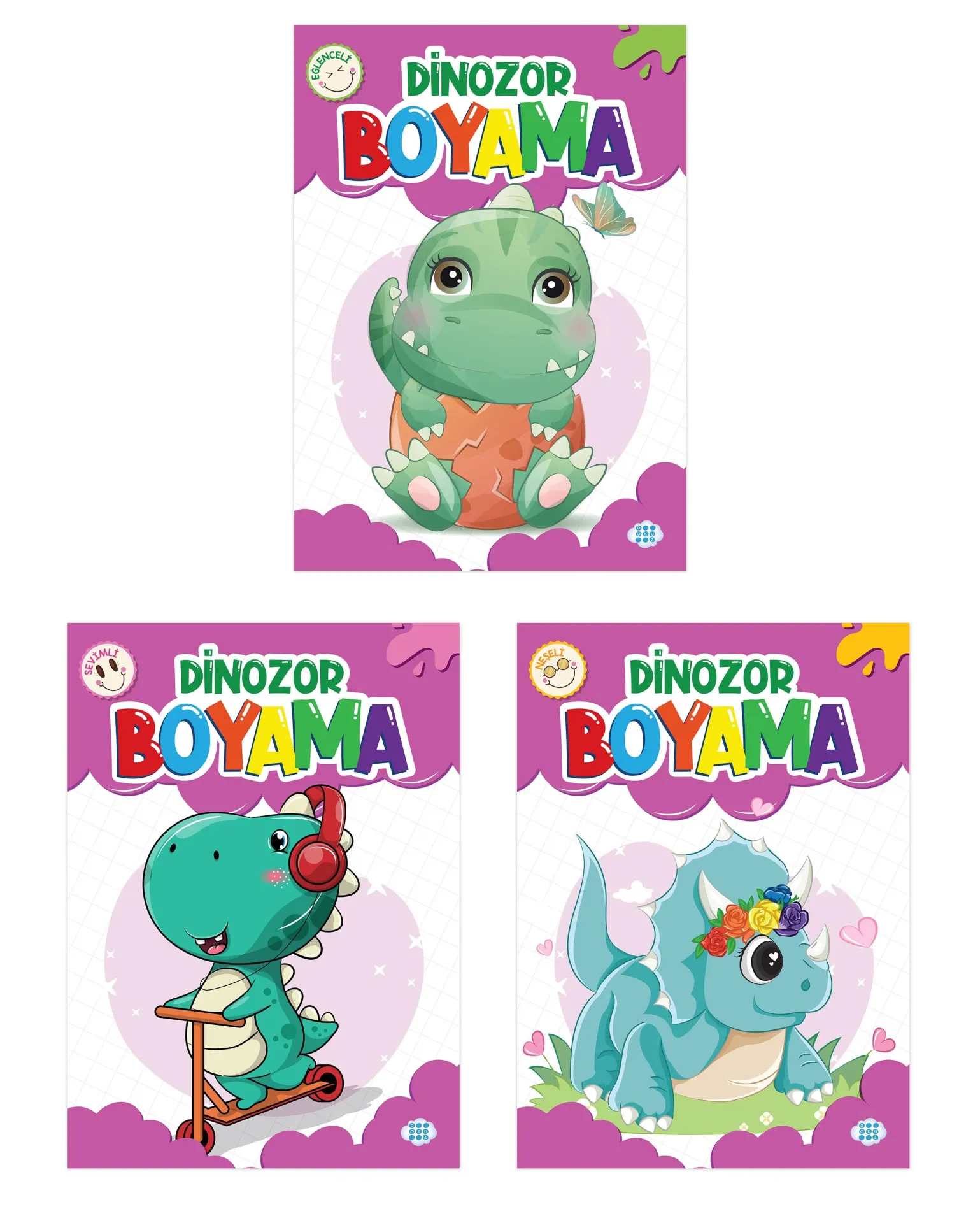 Dokuz Yayınları Dinozor Boyama Seti 3 Kitap Set