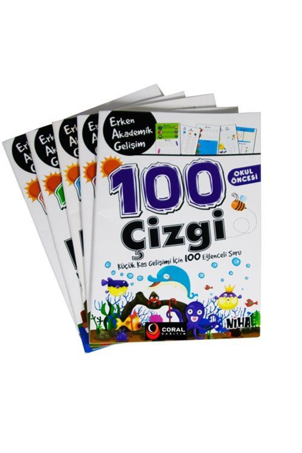 Niha Çocuk Okul Öncesi Erken Akademik Gelişim 100 Etkinlik (5 Kitap Set) 5+Yaş