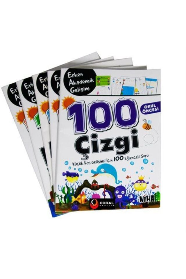 Niha Çocuk Okul Öncesi Erken Akademik Gelişim 100 Etkinlik (5 Kitap Set) 5+Yaş