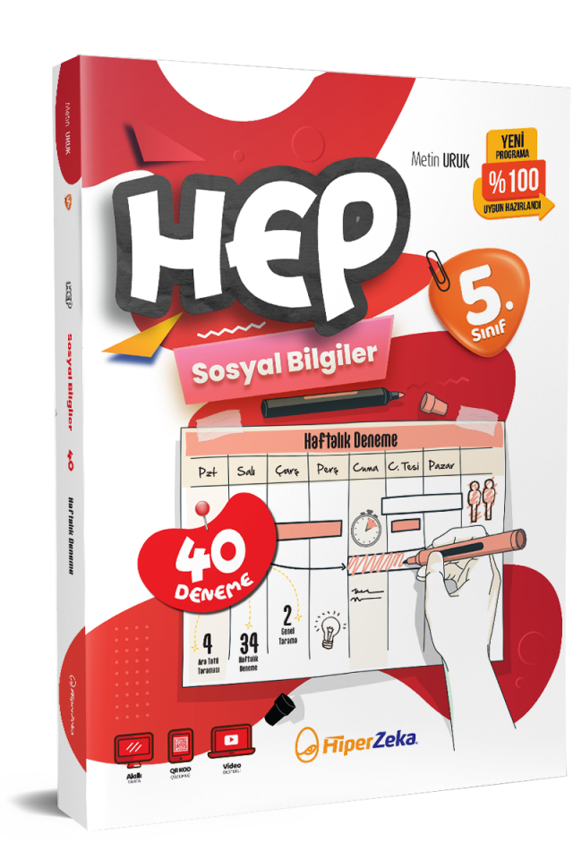 Hiper Zeka Yayınları 5. Sınıf HEP Sosyal Bilgiler Haftalık Deneme Föyleri 2026