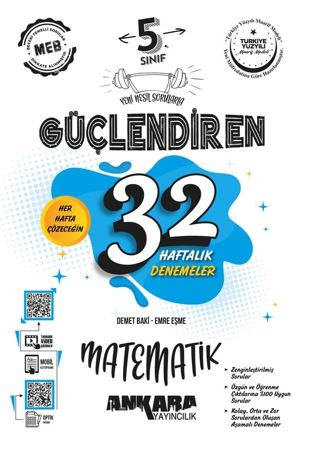 Ankara Yayıncılık 5.Sınıf Güçlendiren 32 Haftalık Matematik Kazanım Denemeleri 2026