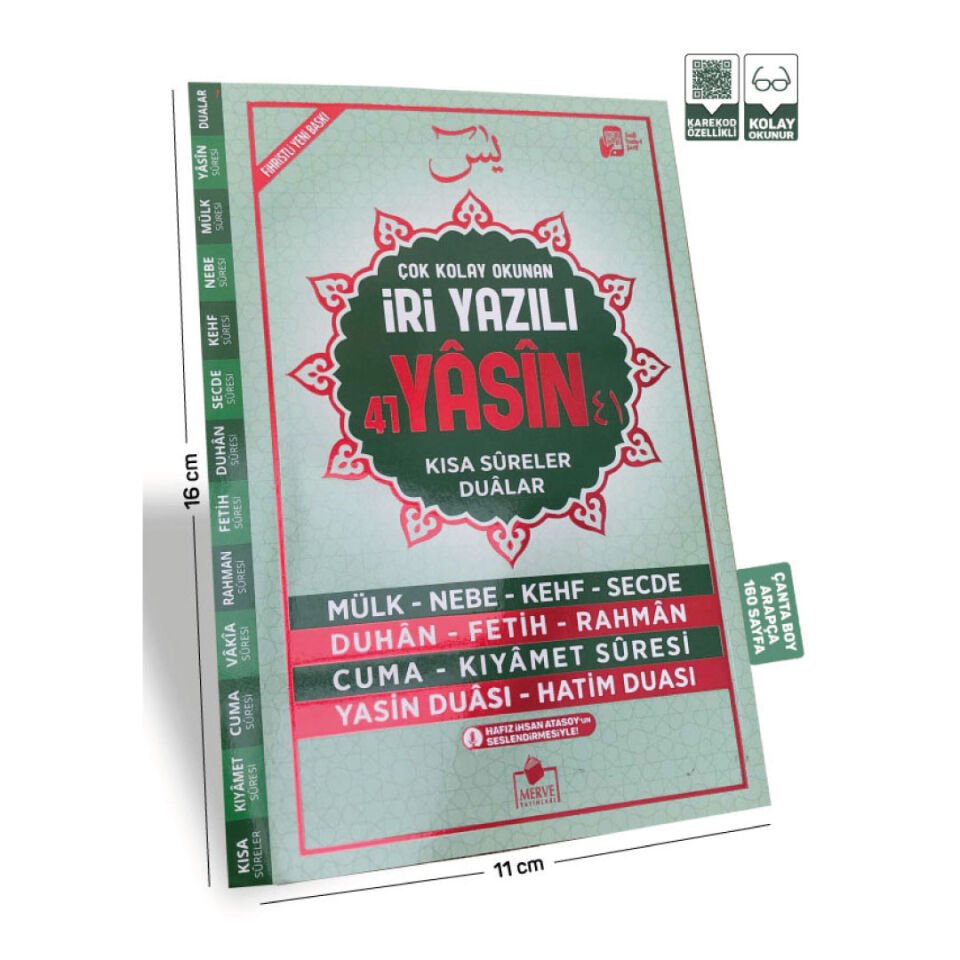 Merve Yayınları Yasini Şerif Arapça Kolay Okunuşlu İri Yazılı Çanta Boy 2 Renk