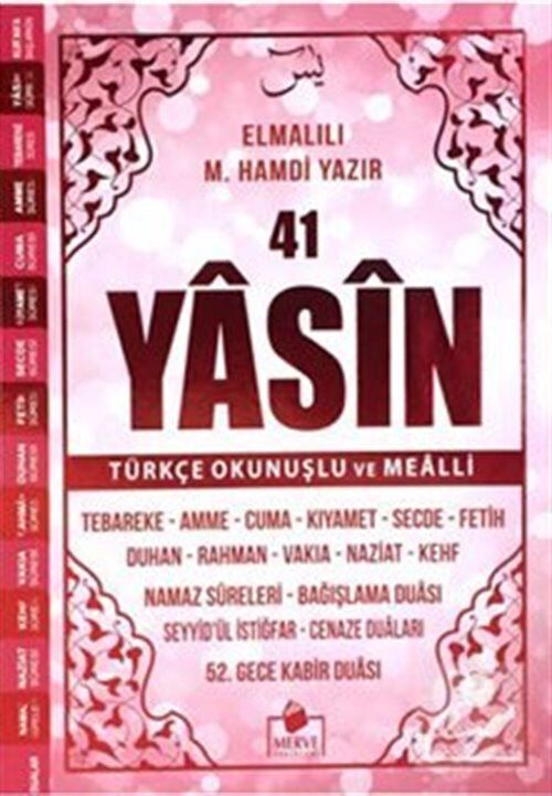 Merve Yayınları Yasini Şerif Pembe Renk Türkçe Okunuşlu ve Mealli Orta Boy
