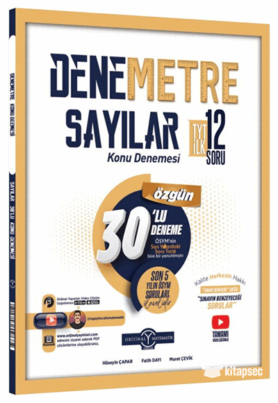 2026 Orijinal Yayınları TYT Sayılar Denemetre 30 lu Konu Denemesi