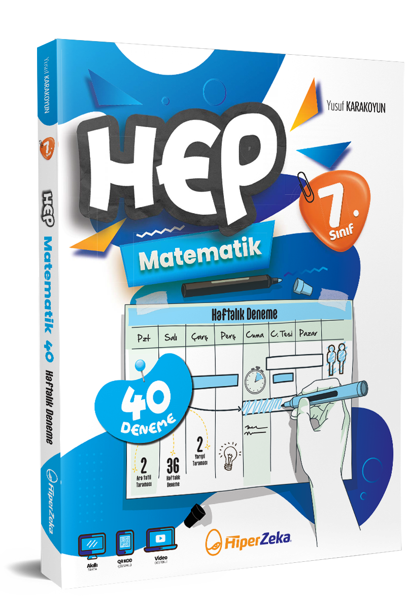 Hiper Zeka Yayınları 7. Sınıf HEP Matematik Haftalık Deneme Föyleri 2026