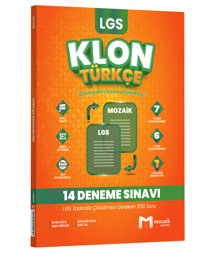 Mozaik Yayınları 2026 8.Sınıf Lgs Türkçe 14'Lü Deneme Sınavı