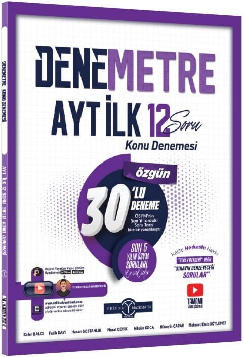 2026 Orijinal Yayınları AYT Denemetre İlk 12 Soru Konu Denemesi 30 Lu