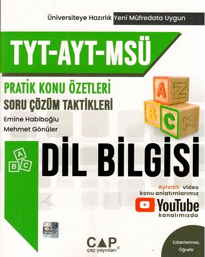 Çap Yayınları Tyt Ayt Msü  Üniversiteye Hazırlık  Dil Bilgisi