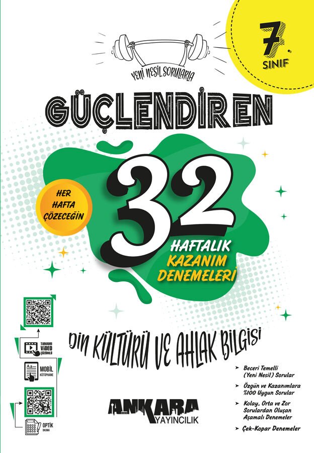 Ankara Yayıncılık 7.Sınıf 32 Haftalık Güçlendiren Din Kültürü Ve Ahlak Bilgisi Kazanım Denemeleri