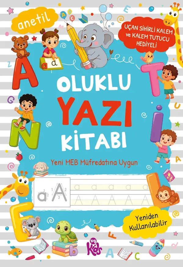 Bigkids Yayınları Oluklu Yazı Kitabı (anetil) Uçan Sihirli Kalem ve Kalem Tutucu Hediyeli