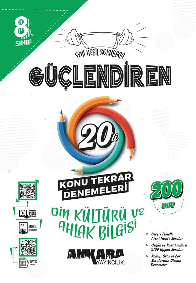 Ankara Yayıncılık 8. Sınıf Din Kültürü ve Ahlak Bilgisi Güçlendiren 20 Konu Tarama Denemesi 2026