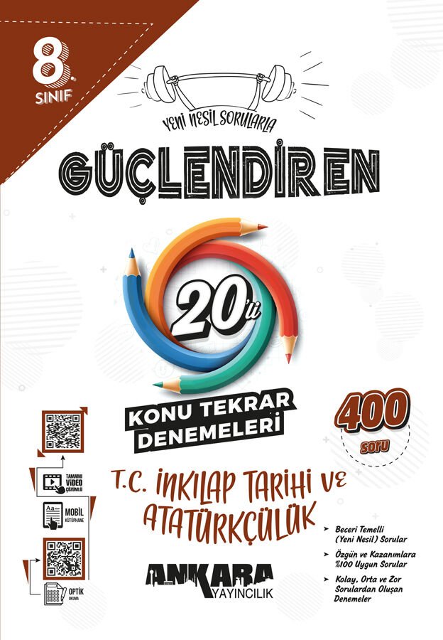 Ankara Yayıncılık 8. Sınıf TC İnkılap Tarihi ve Atatürkçülük Güçlendiren 20 Konu Tarama Denemesi 2026