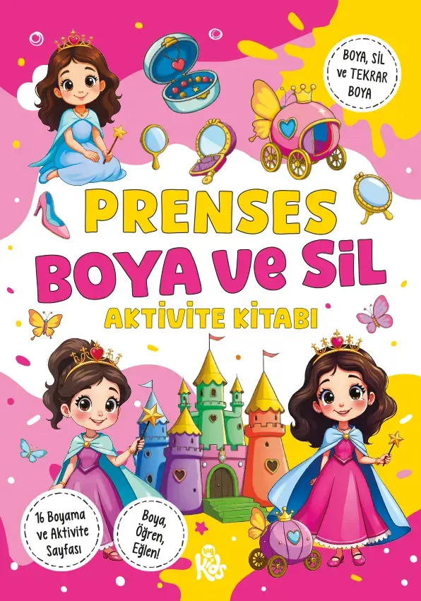 Bigkids Yayınları Prenses – Boya ve Sil Aktivite Kitabı / 3 Yaş +
