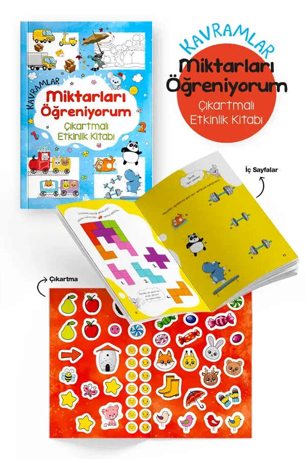 Bigkids Yayınları Kavramlar – Miktarları Öğreniyorum – Çıkartmalı Etkinlik Kitabı / 3 Yaş +