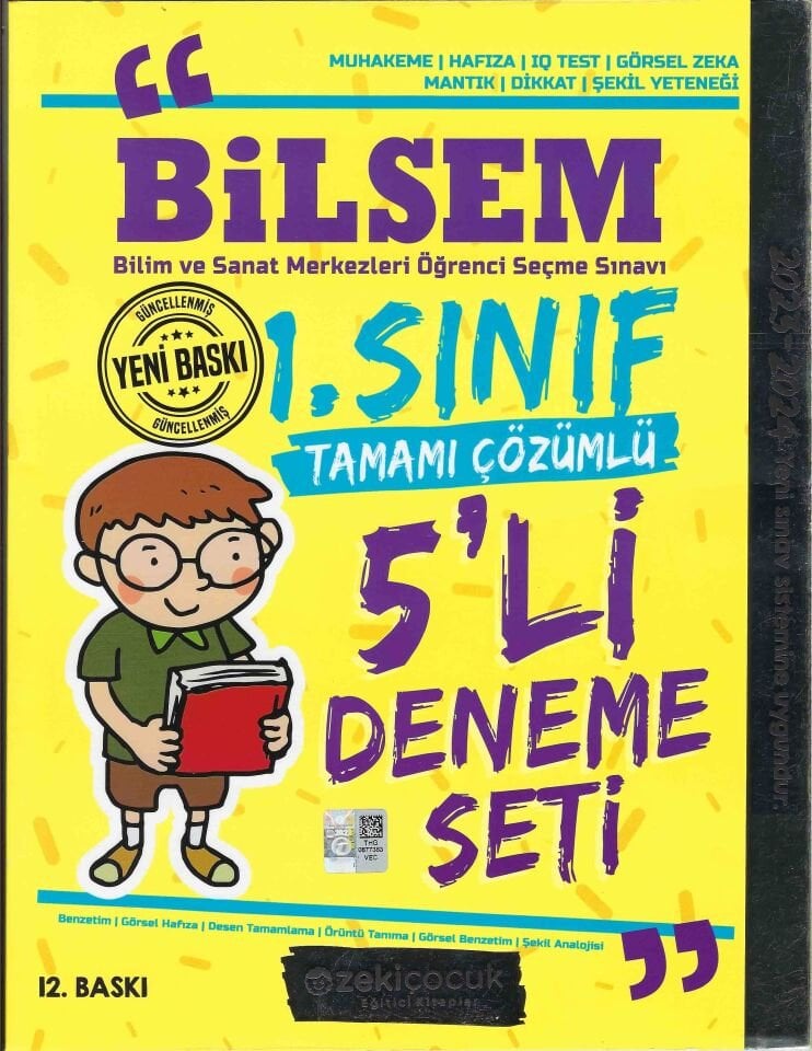 Zeki Çocuk  Bilsem 1. Sınıf Tamamı Çözümlü 5` Li Deneme Seti